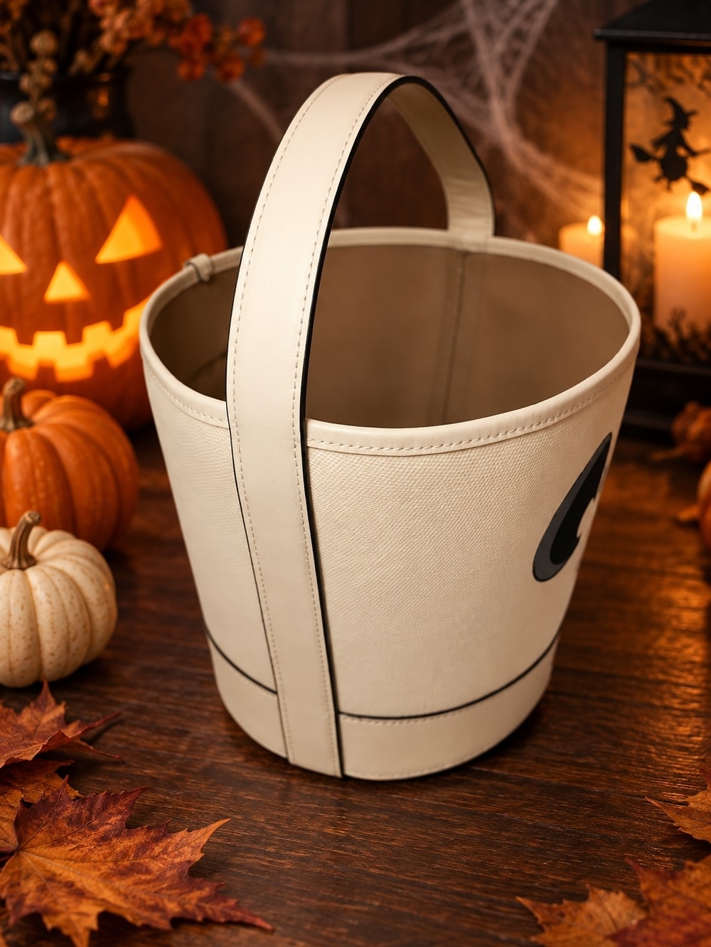 Coach Halloween Trick Or Treat Bucket Bag Skeleton Ghost - Picture 2 of 4